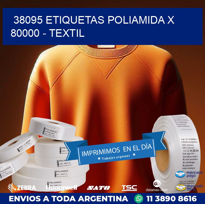 38095 ETIQUETAS POLIAMIDA X 80000 - TEXTIL