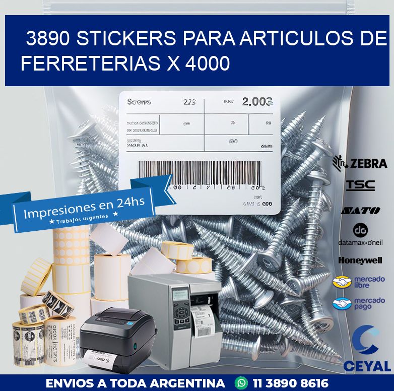 3890 STICKERS PARA ARTICULOS DE FERRETERIAS X 4000