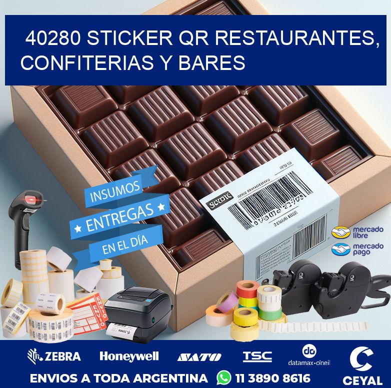 40280 STICKER QR RESTAURANTES, CONFITERIAS Y BARES