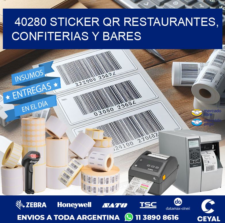 40280 STICKER QR RESTAURANTES, CONFITERIAS Y BARES