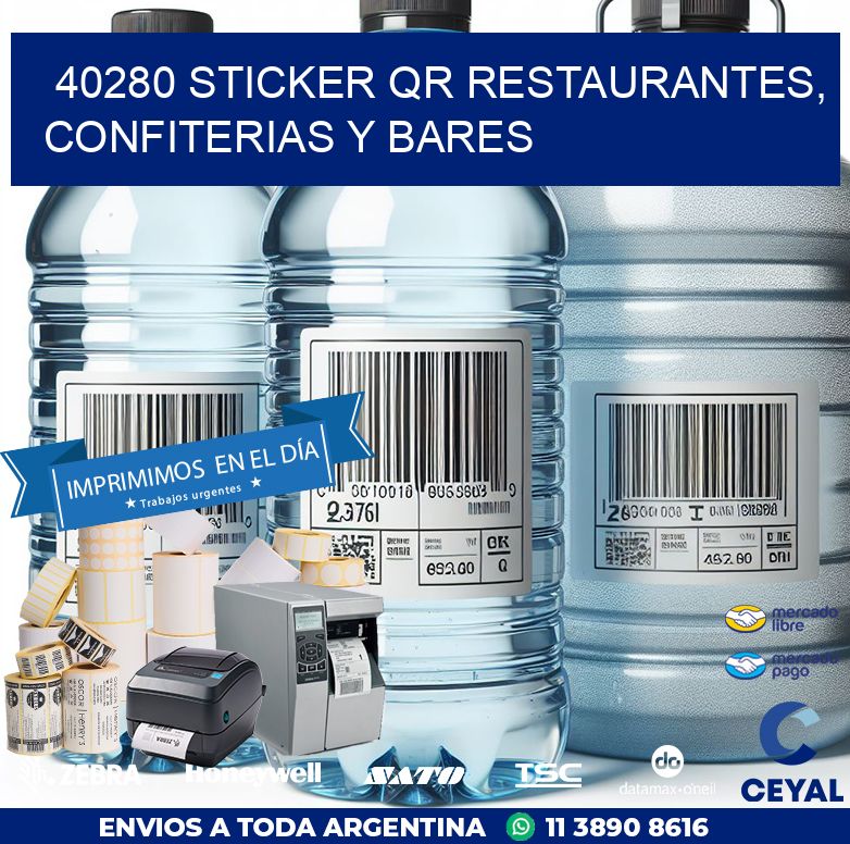 40280 STICKER QR RESTAURANTES, CONFITERIAS Y BARES