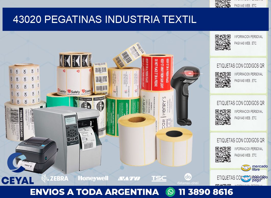 43020 PEGATINAS INDUSTRIA TEXTIL