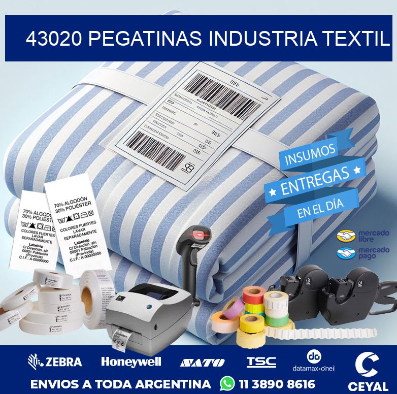 43020 PEGATINAS INDUSTRIA TEXTIL