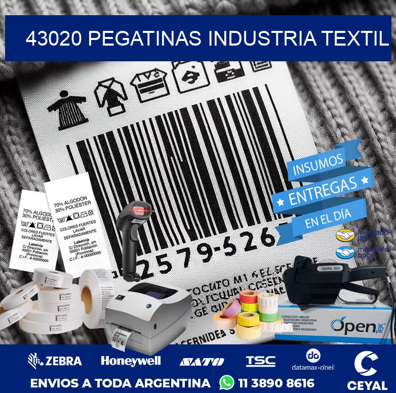 43020 PEGATINAS INDUSTRIA TEXTIL