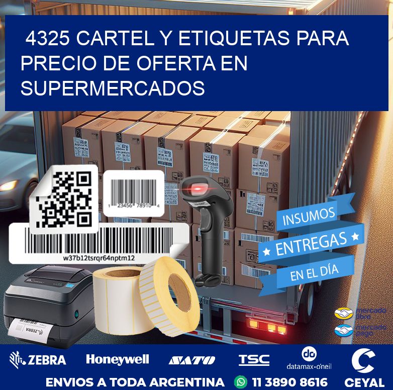 4325 CARTEL Y ETIQUETAS PARA PRECIO DE OFERTA EN SUPERMERCADOS