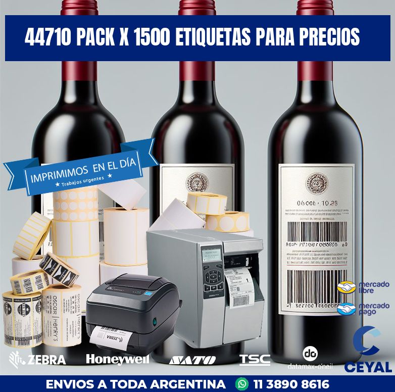 44710 PACK X 1500 ETIQUETAS PARA PRECIOS