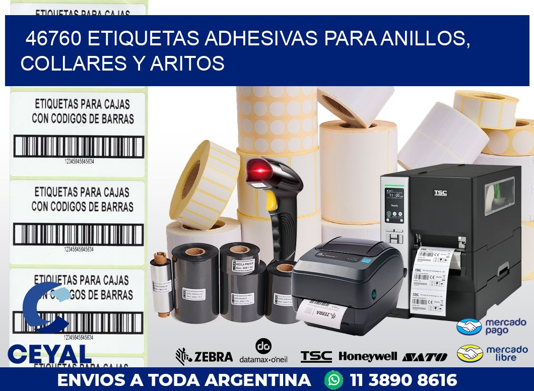 46760 ETIQUETAS ADHESIVAS PARA ANILLOS, COLLARES Y ARITOS