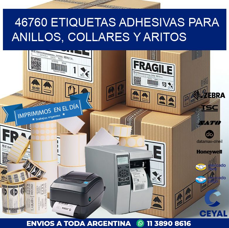46760 ETIQUETAS ADHESIVAS PARA ANILLOS, COLLARES Y ARITOS