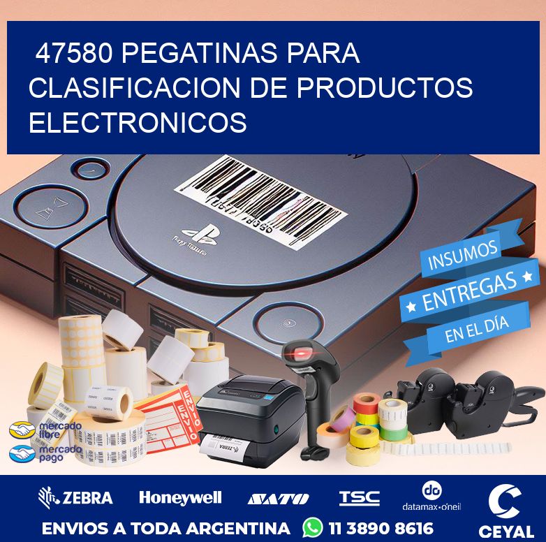 47580 PEGATINAS PARA CLASIFICACION DE PRODUCTOS ELECTRONICOS