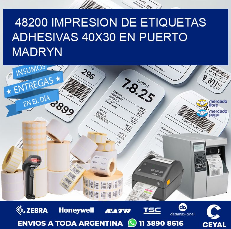 48200 IMPRESION DE ETIQUETAS ADHESIVAS 40X30 EN PUERTO MADRYN