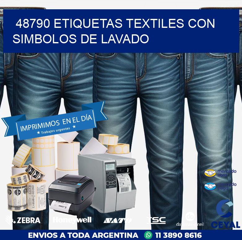 48790 ETIQUETAS TEXTILES CON SIMBOLOS DE LAVADO