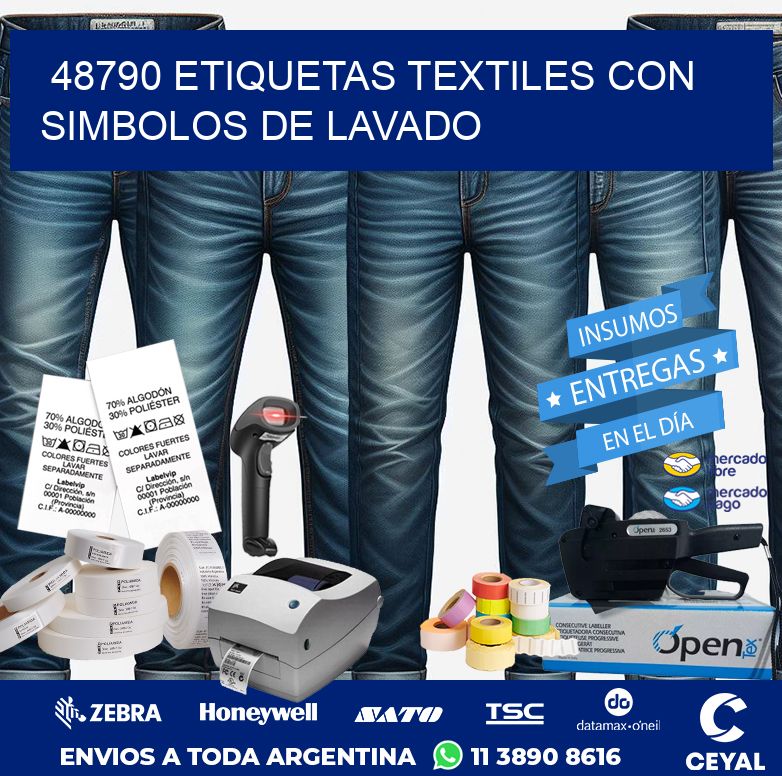 48790 ETIQUETAS TEXTILES CON SIMBOLOS DE LAVADO