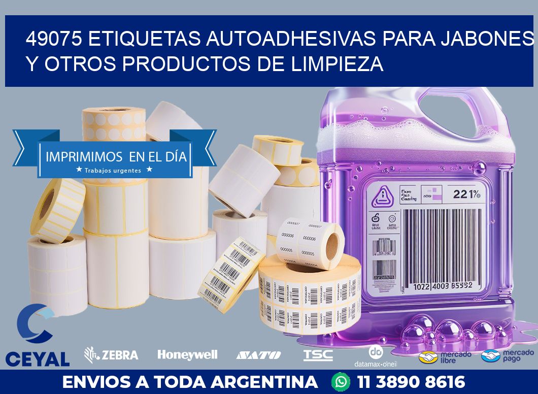 49075 ETIQUETAS AUTOADHESIVAS PARA JABONES  Y OTROS PRODUCTOS DE LIMPIEZA