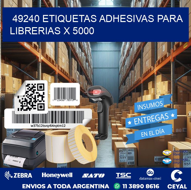 49240 ETIQUETAS ADHESIVAS PARA LIBRERIAS X 5000