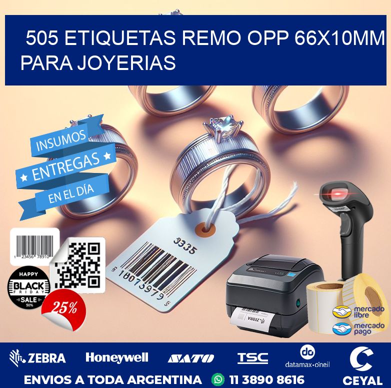 505 ETIQUETAS REMO OPP 66X10MM PARA JOYERIAS