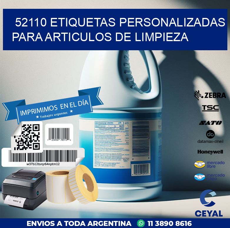 52110 ETIQUETAS PERSONALIZADAS PARA ARTICULOS DE LIMPIEZA