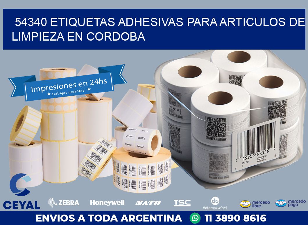 54340 ETIQUETAS ADHESIVAS PARA ARTICULOS DE LIMPIEZA EN CORDOBA
