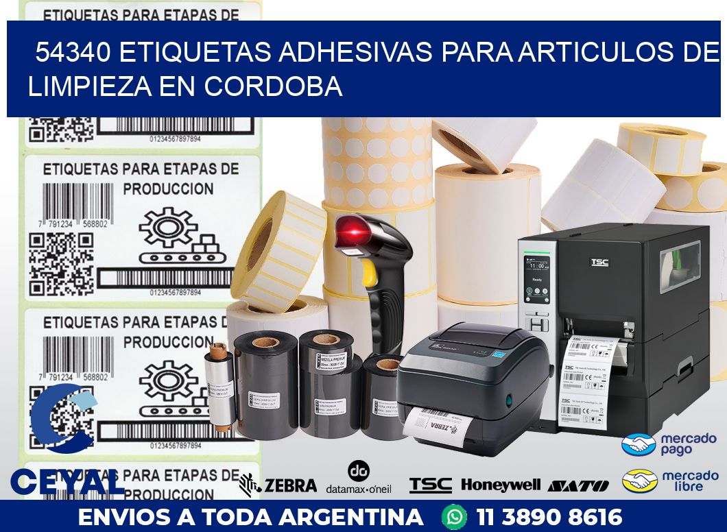 54340 ETIQUETAS ADHESIVAS PARA ARTICULOS DE LIMPIEZA EN CORDOBA