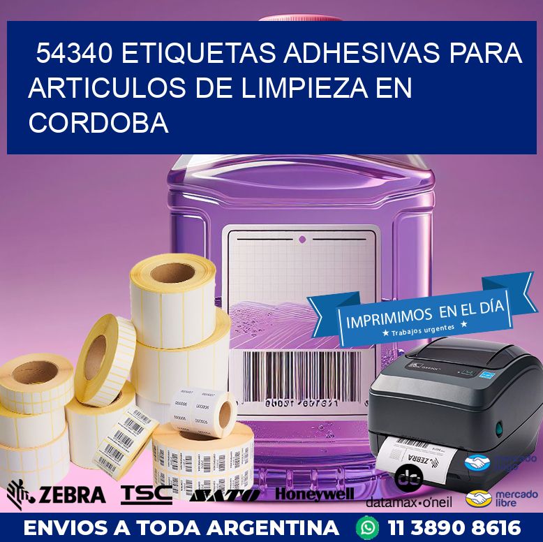 54340 ETIQUETAS ADHESIVAS PARA ARTICULOS DE LIMPIEZA EN CORDOBA