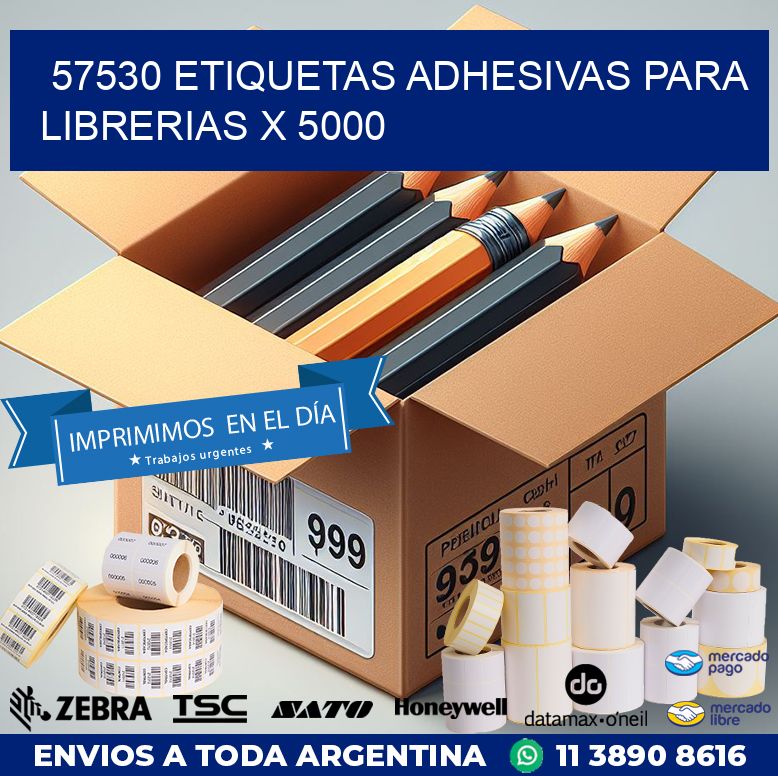 57530 ETIQUETAS ADHESIVAS PARA LIBRERIAS X 5000