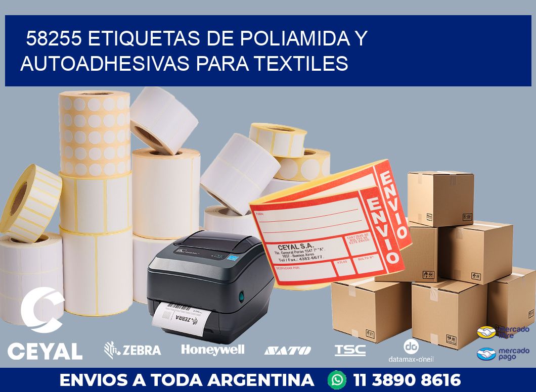 58255 ETIQUETAS DE POLIAMIDA Y AUTOADHESIVAS PARA TEXTILES