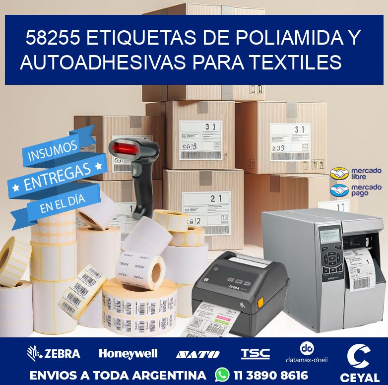 58255 ETIQUETAS DE POLIAMIDA Y AUTOADHESIVAS PARA TEXTILES