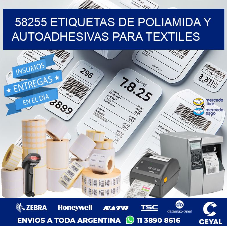 58255 ETIQUETAS DE POLIAMIDA Y AUTOADHESIVAS PARA TEXTILES