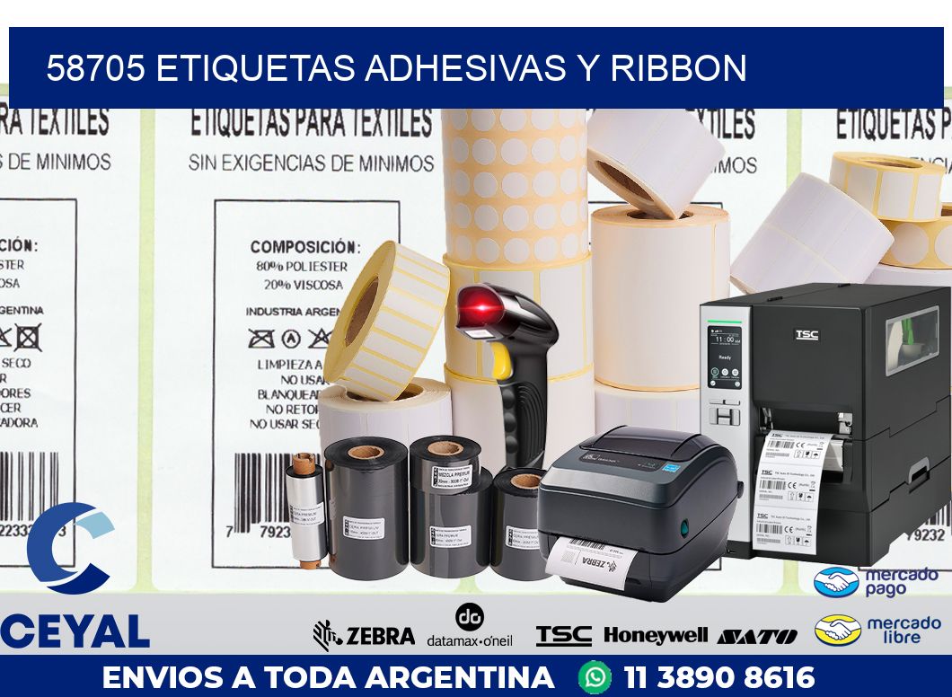 58705 ETIQUETAS ADHESIVAS Y RIBBON