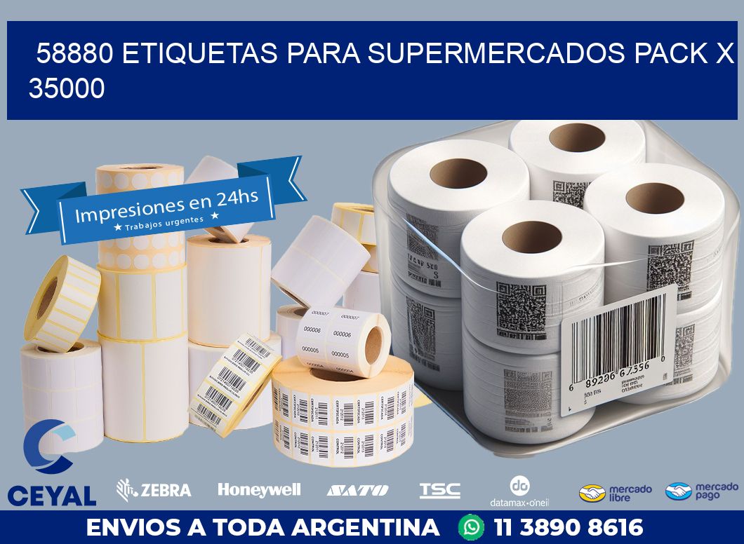 58880 ETIQUETAS PARA SUPERMERCADOS PACK X 35000