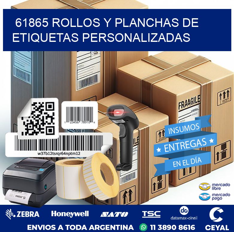 61865 ROLLOS Y PLANCHAS DE ETIQUETAS PERSONALIZADAS