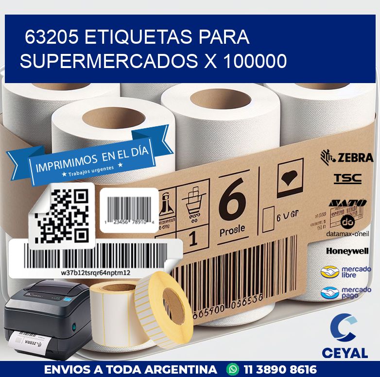 63205 ETIQUETAS PARA SUPERMERCADOS X 100000