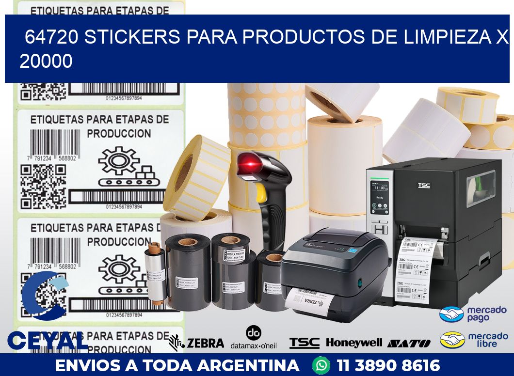 64720 STICKERS PARA PRODUCTOS DE LIMPIEZA X 20000