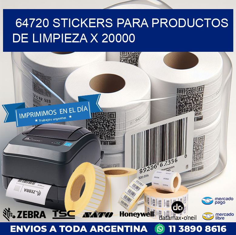 64720 STICKERS PARA PRODUCTOS DE LIMPIEZA X 20000