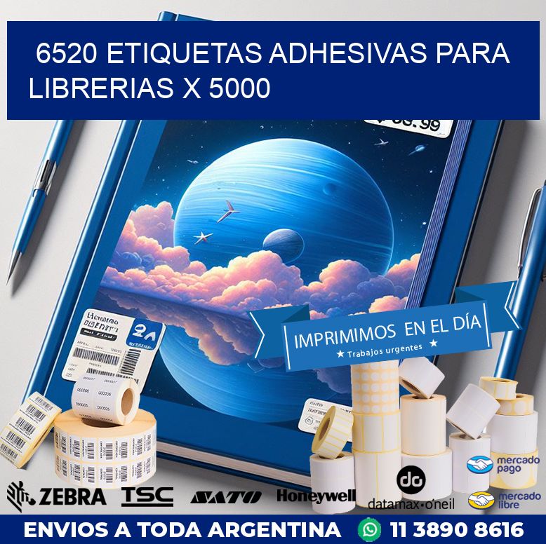 6520 ETIQUETAS ADHESIVAS PARA LIBRERIAS X 5000