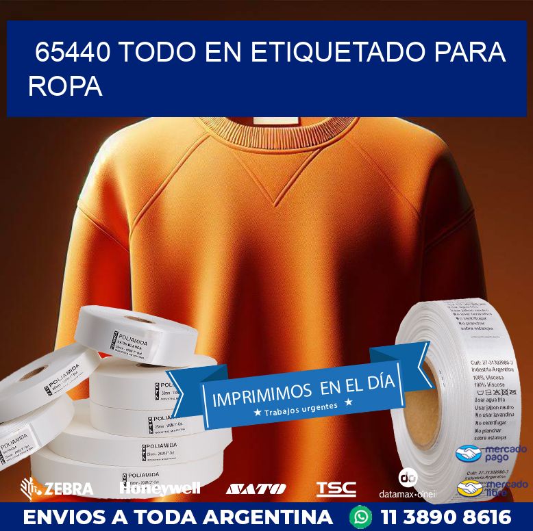 65440 TODO EN ETIQUETADO PARA ROPA