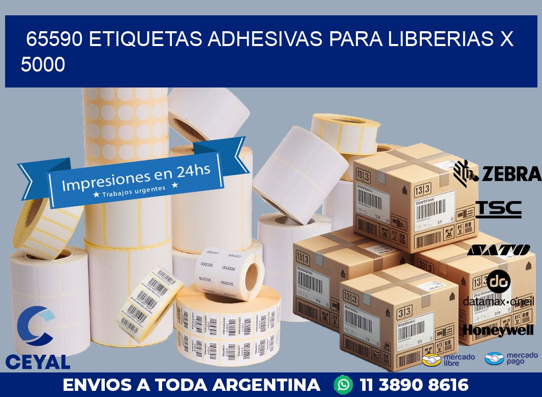 65590 ETIQUETAS ADHESIVAS PARA LIBRERIAS X 5000