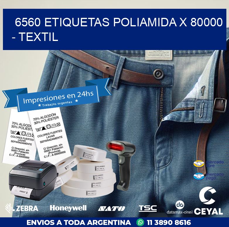 6560 ETIQUETAS POLIAMIDA X 80000 - TEXTIL