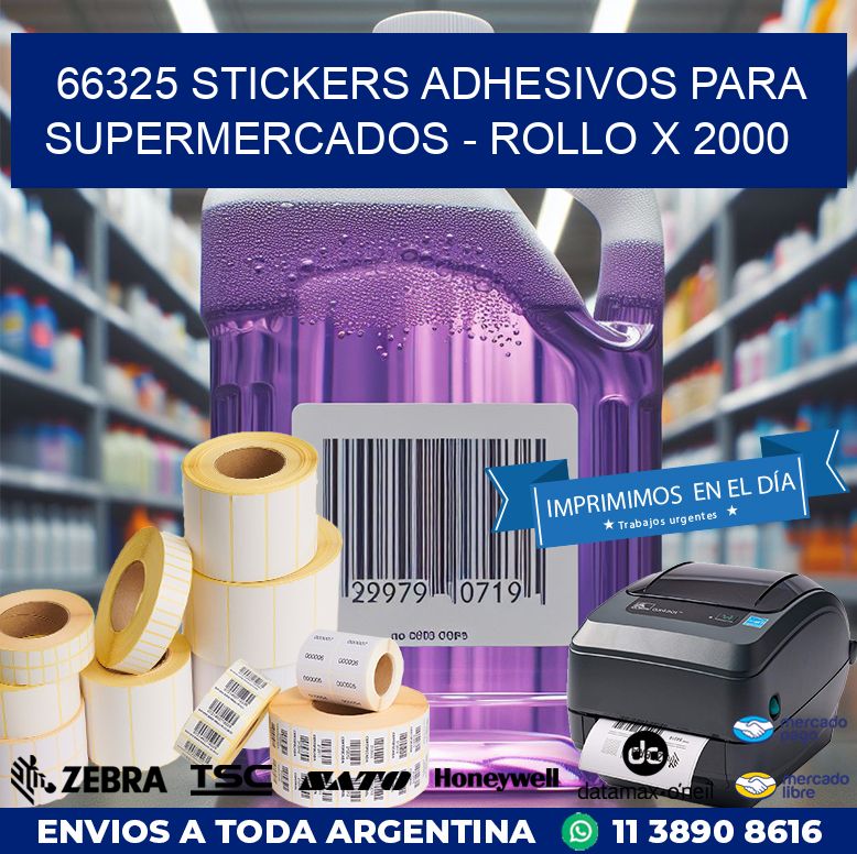 66325 STICKERS ADHESIVOS PARA SUPERMERCADOS - ROLLO X 2000