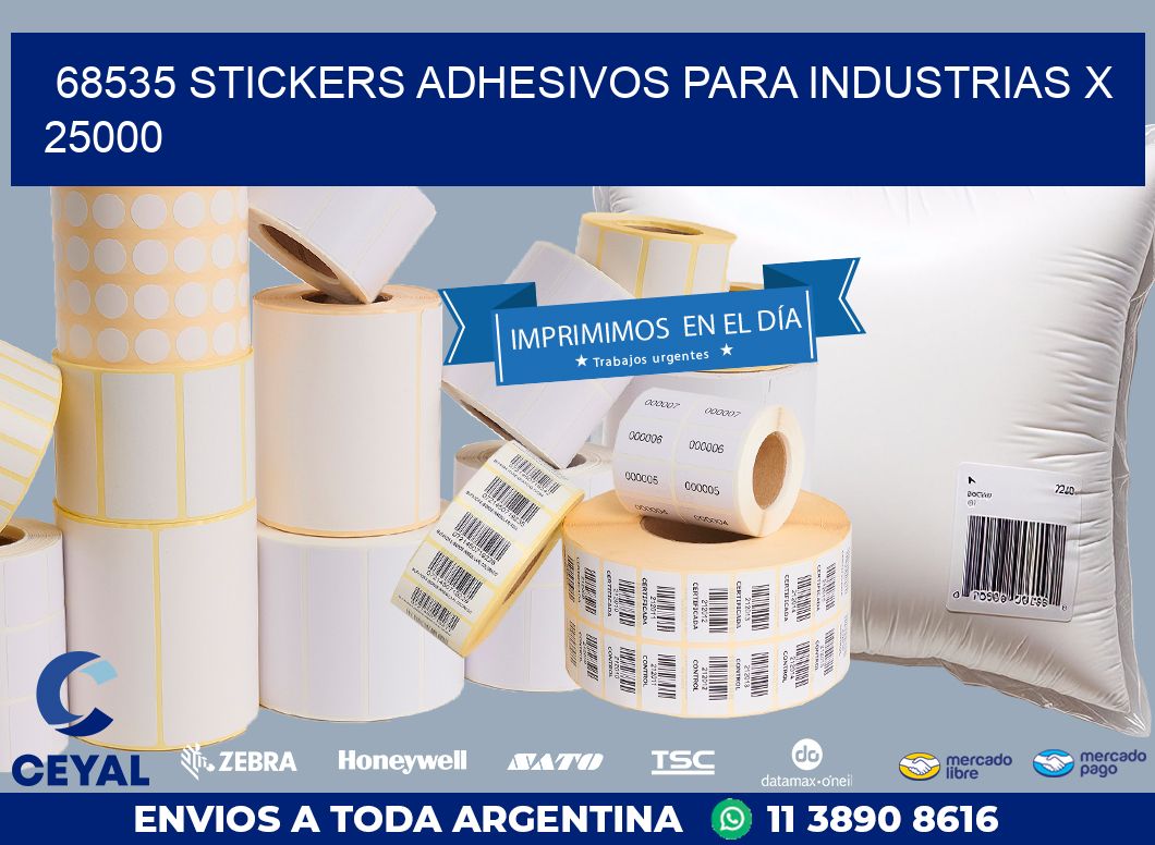 68535 STICKERS ADHESIVOS PARA INDUSTRIAS X 25000