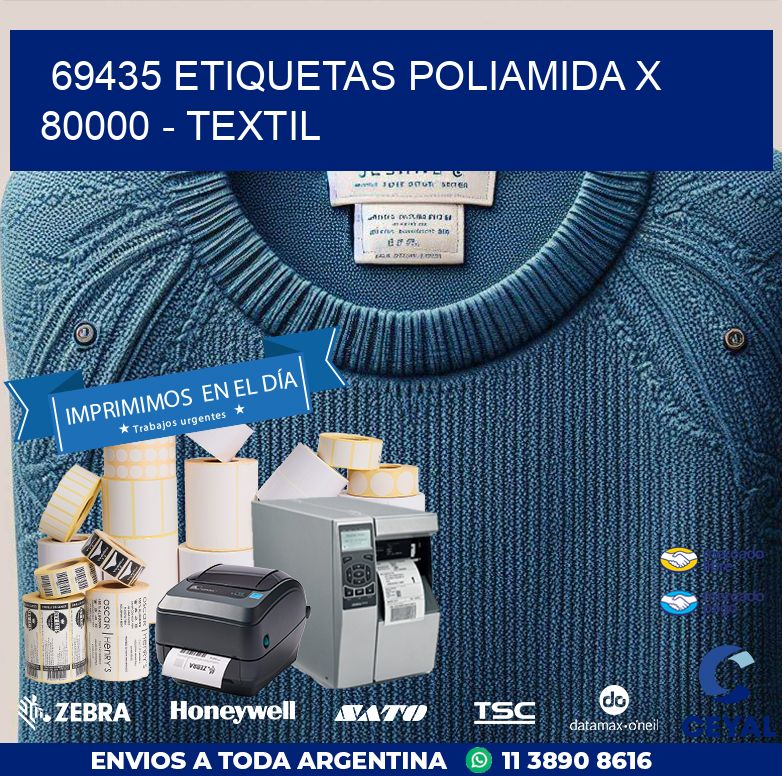 69435 ETIQUETAS POLIAMIDA X 80000 - TEXTIL
