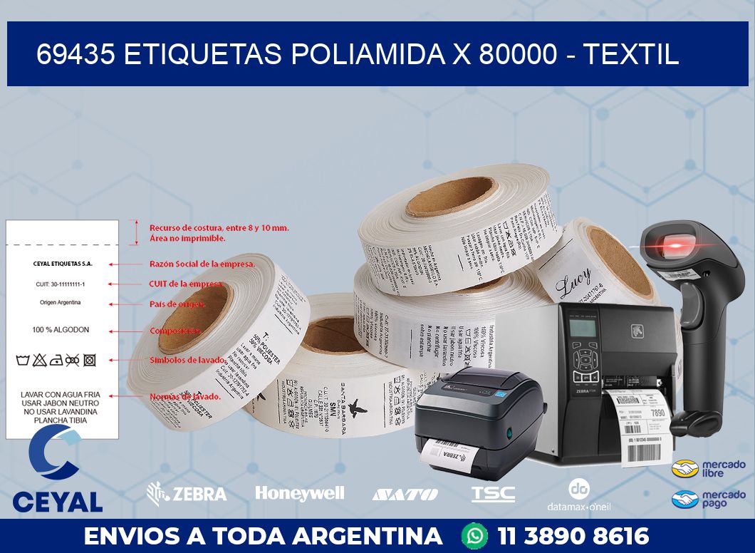 69435 ETIQUETAS POLIAMIDA X 80000 - TEXTIL