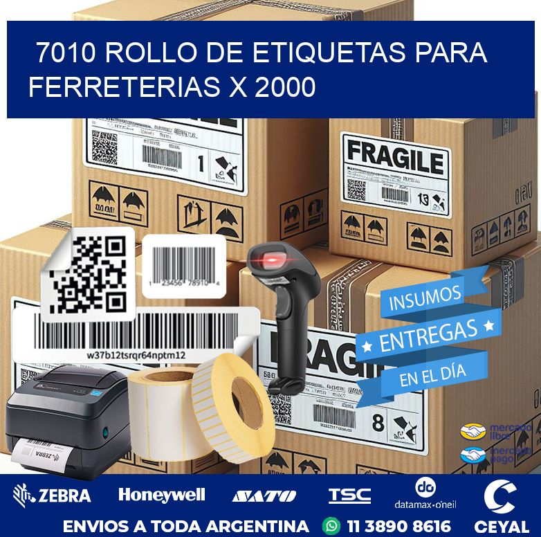 7010 ROLLO DE ETIQUETAS PARA FERRETERIAS X 2000