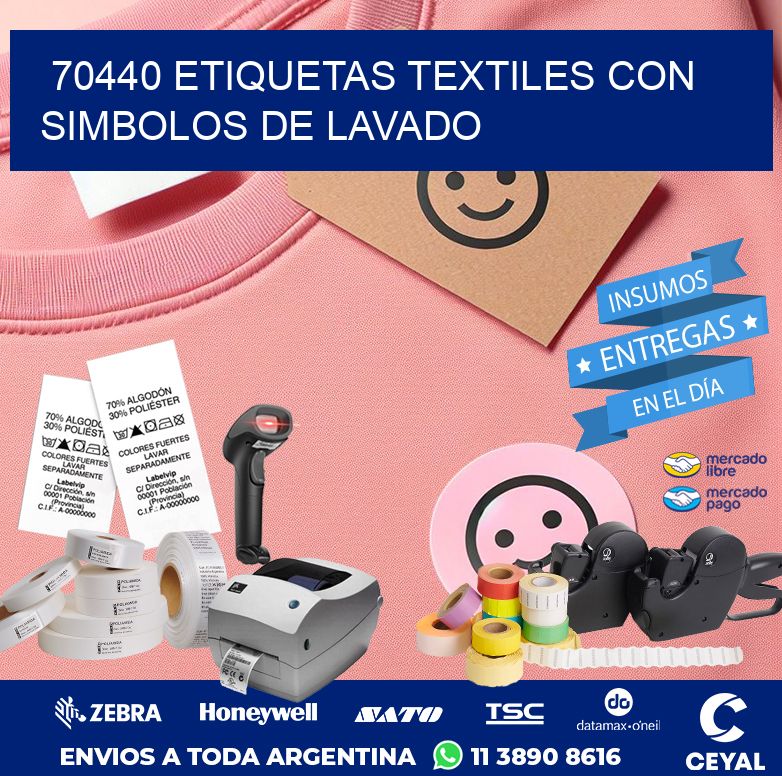 70440 ETIQUETAS TEXTILES CON SIMBOLOS DE LAVADO