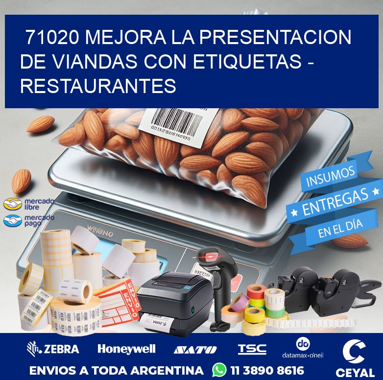 71020 MEJORA LA PRESENTACION DE VIANDAS CON ETIQUETAS - RESTAURANTES