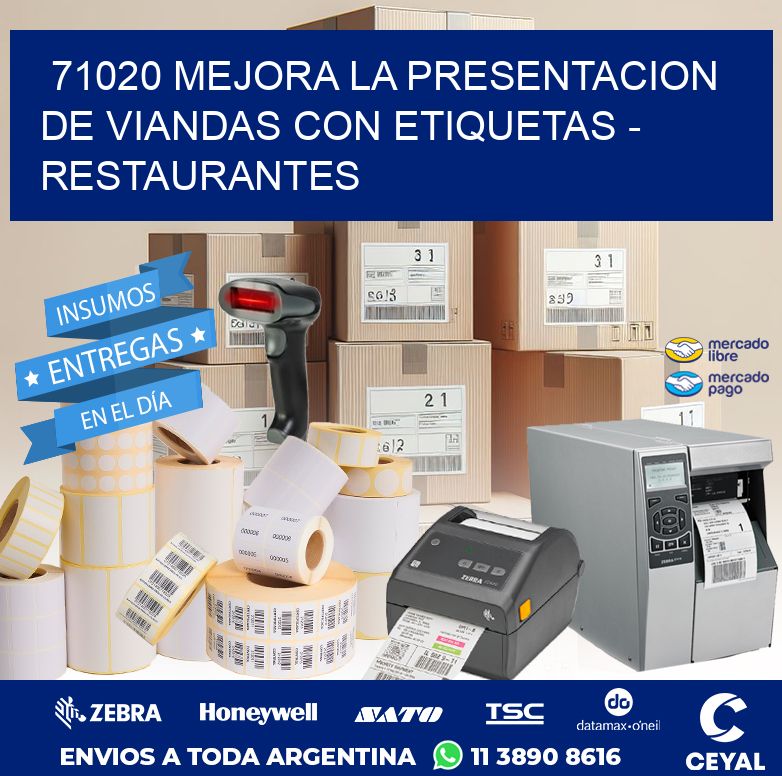 71020 MEJORA LA PRESENTACION DE VIANDAS CON ETIQUETAS - RESTAURANTES
