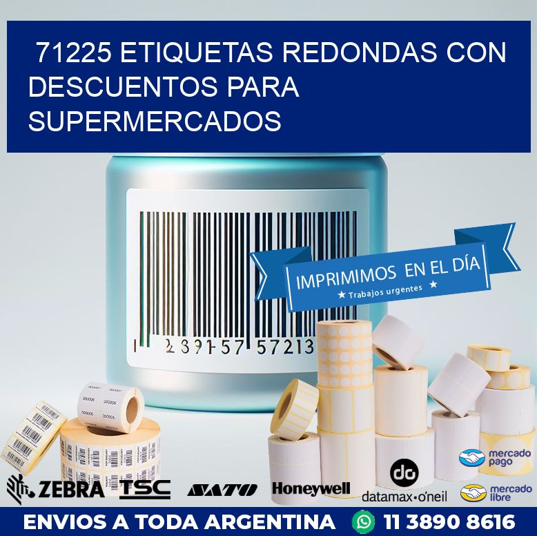 71225 ETIQUETAS REDONDAS CON DESCUENTOS PARA SUPERMERCADOS