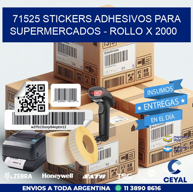 71525 STICKERS ADHESIVOS PARA SUPERMERCADOS - ROLLO X 2000