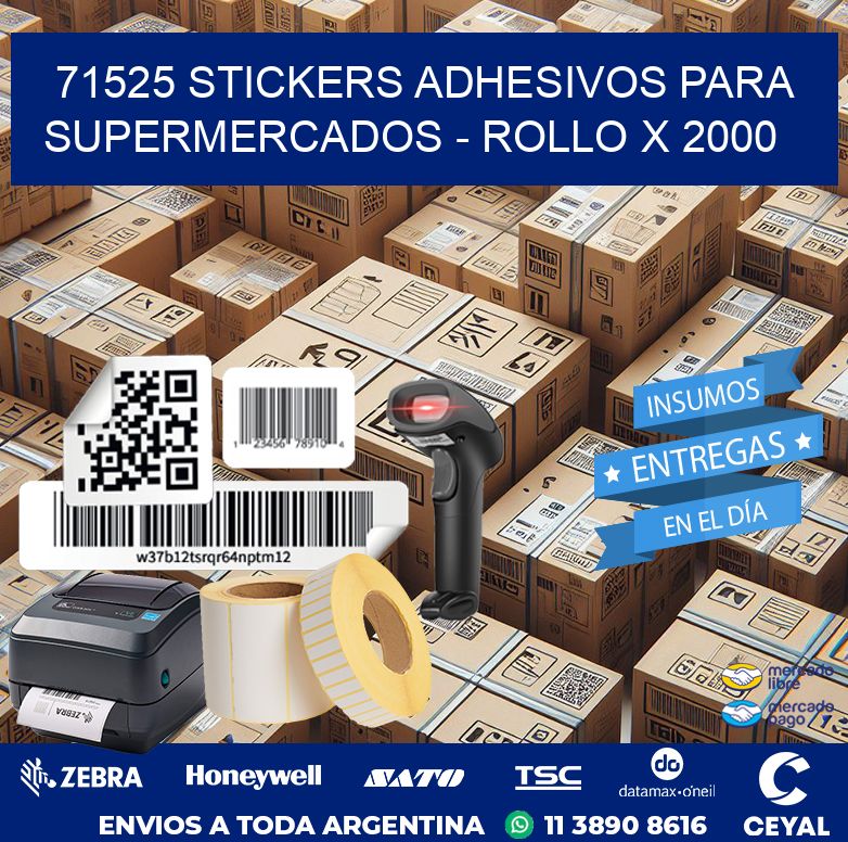 71525 STICKERS ADHESIVOS PARA SUPERMERCADOS – ROLLO X 2000