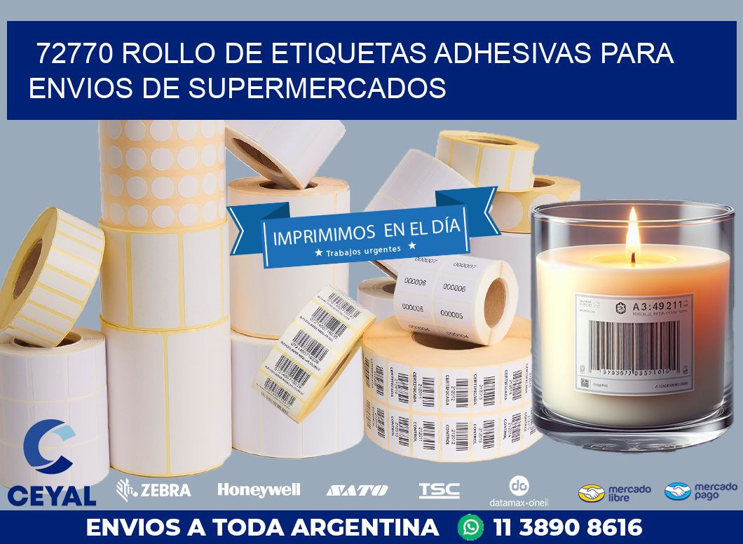 72770 ROLLO DE ETIQUETAS ADHESIVAS PARA ENVIOS DE SUPERMERCADOS