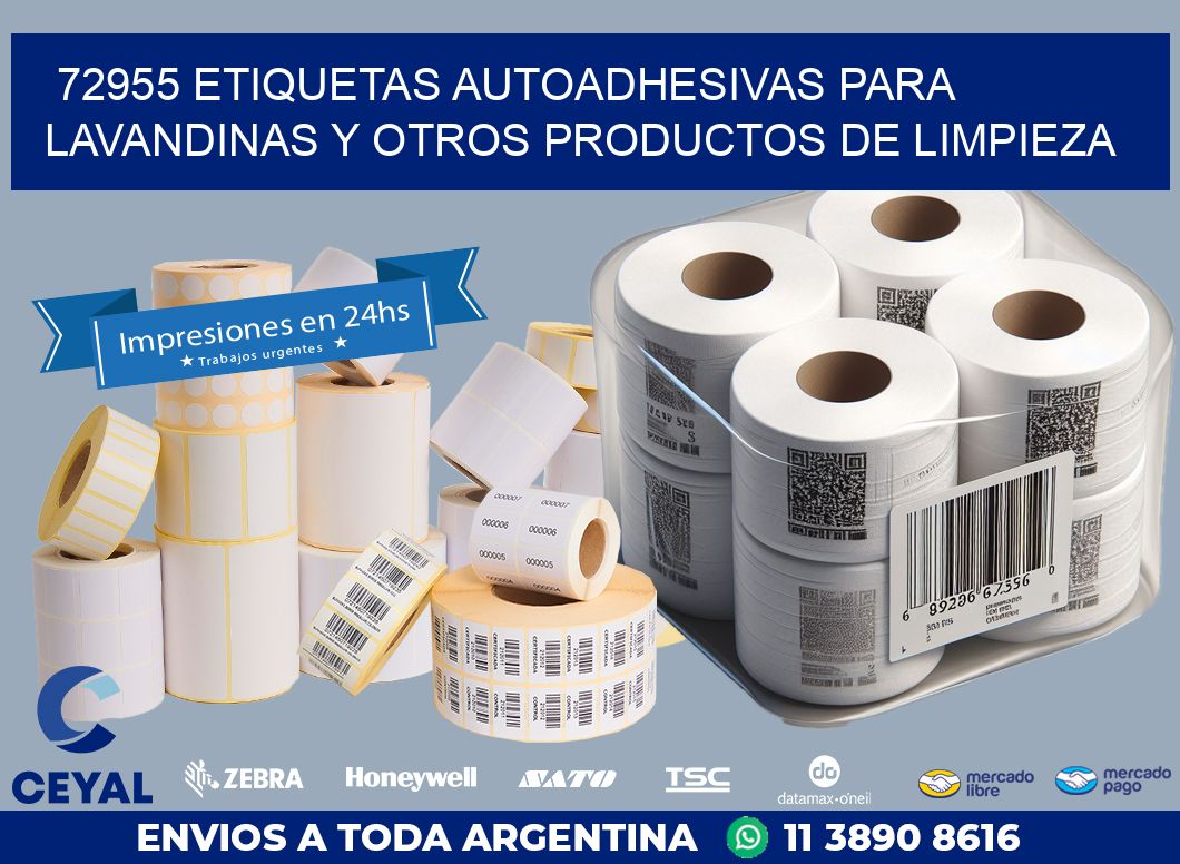 72955 ETIQUETAS AUTOADHESIVAS PARA LAVANDINAS Y OTROS PRODUCTOS DE LIMPIEZA